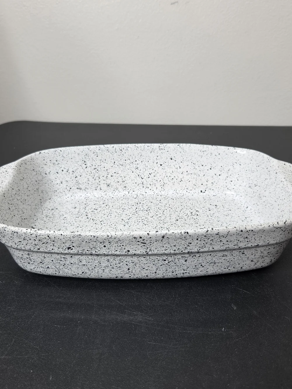 Speckled White Stoneware Baking Dish Made In Portugal